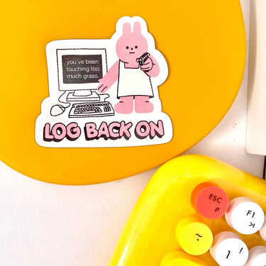 Pink Rabbit Log Back On Magnet - Kawaii Toys